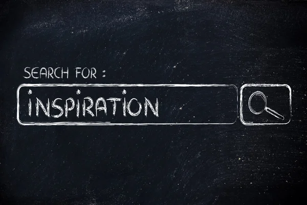 Search engine bar, search for inspiration — Stock Photo, Image