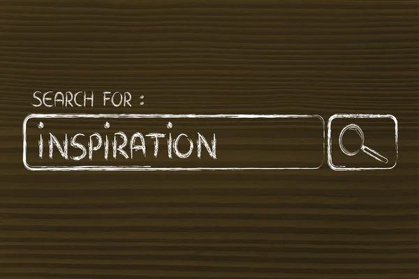 Search engine bar, search for inspiration — Stock Photo, Image