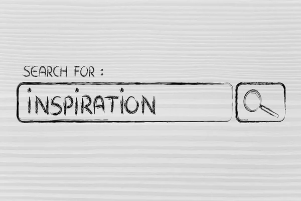 Search engine bar, search for inspiration — Stock Photo, Image