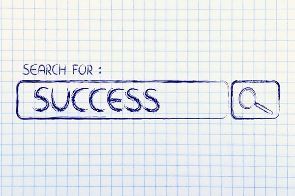 Search engine bar, search for success — Stock Photo, Image