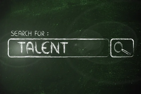 Search engine bar, search for talent — Stock Photo, Image