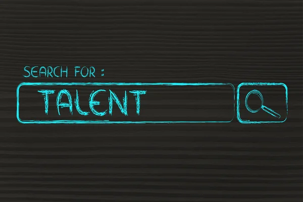 Search engine bar, search for talent — Stock Photo, Image