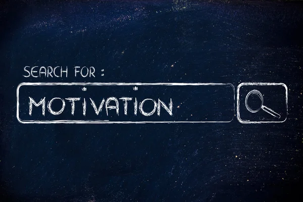 Search engine bar, search for motivation — Stock Photo, Image