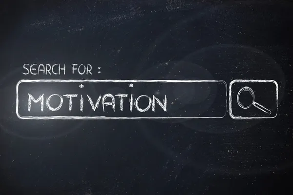 Search engine bar, search for motivation — Stock Photo, Image