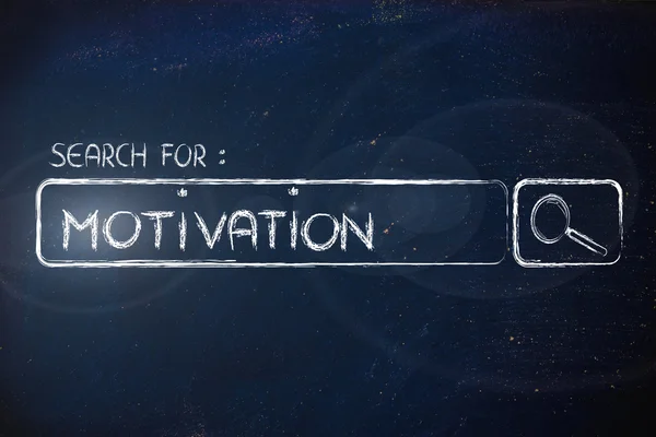 Search engine bar, search for motivation — Stock Photo, Image