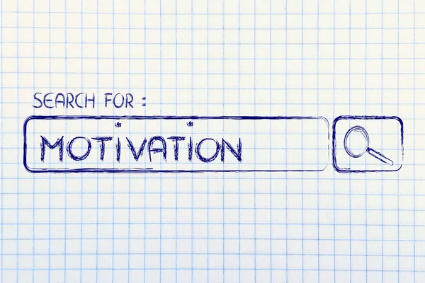 Suchmaschinenleiste, Suche nach Motivation — Stockfoto