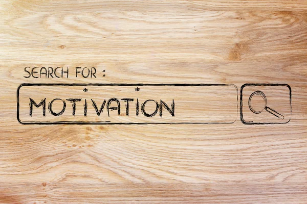 Suchmaschinenleiste, Suche nach Motivation — Stockfoto