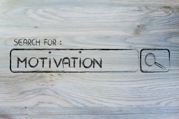 Search engine bar, search for motivation — Stock Photo, Image