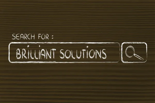 Search engine bar, seeking brilliant solutions — Stock Photo, Image