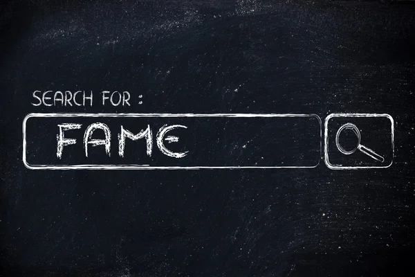 Search engine bar, seeking fame — Stock Photo, Image