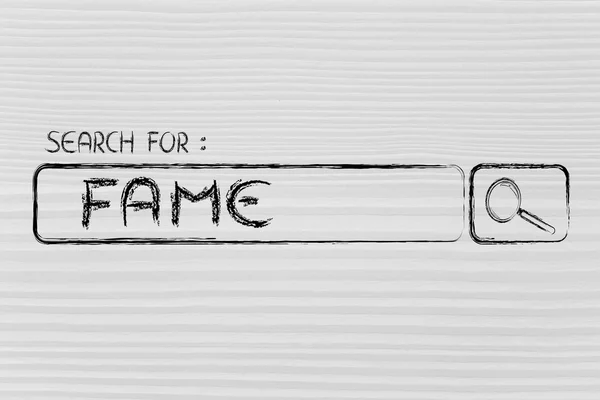 Search engine bar, seeking fame — Stock Photo, Image