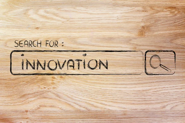 Search engine bar, seeking innovation — Stock Photo, Image