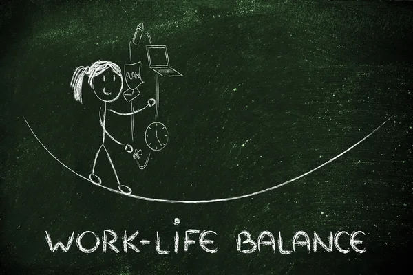 Work life balance & managing responsibilities: working mother ju — Stock Photo, Image