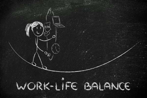 Dolgozik élet egyensúly & feladatok kezelése: dolgozó anya ju — Stock Fotó