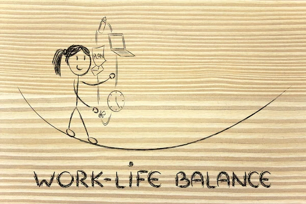 Work life balance & managing responsibilities: working mother ju — Stock Photo, Image