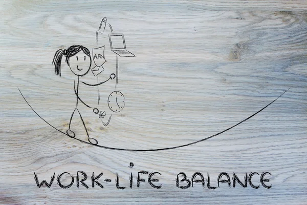 Work life balance & managing responsibilities: working mother ju — Stock Photo, Image