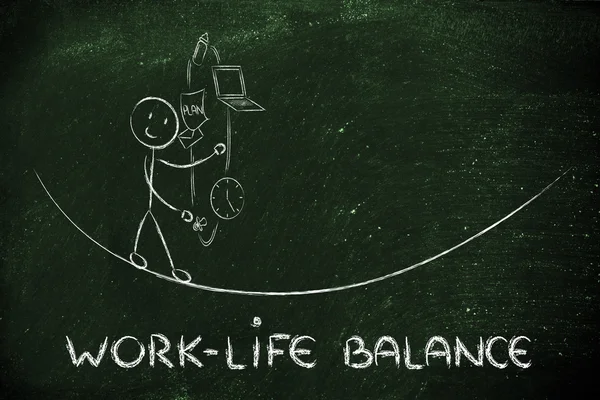 Work life balance & managing responsibilities: working father ju — Stock Photo, Image