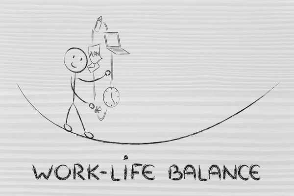 Work life balance & managing responsibilities: working father ju — Stock Photo, Image