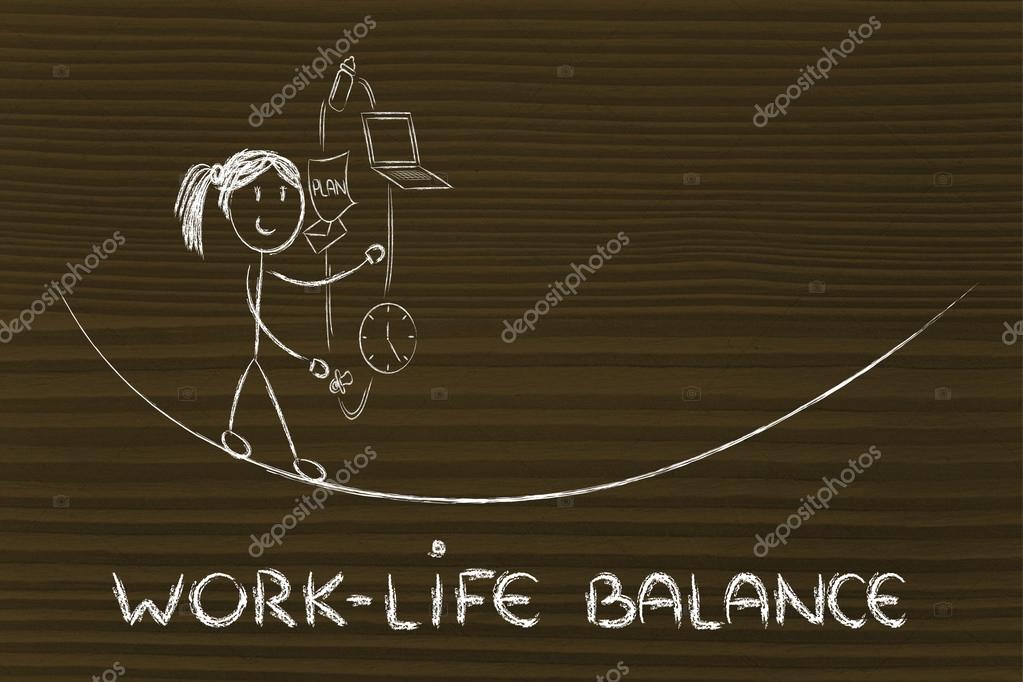 Work life balance & managing responsibilities: working mother ju Stock ...
