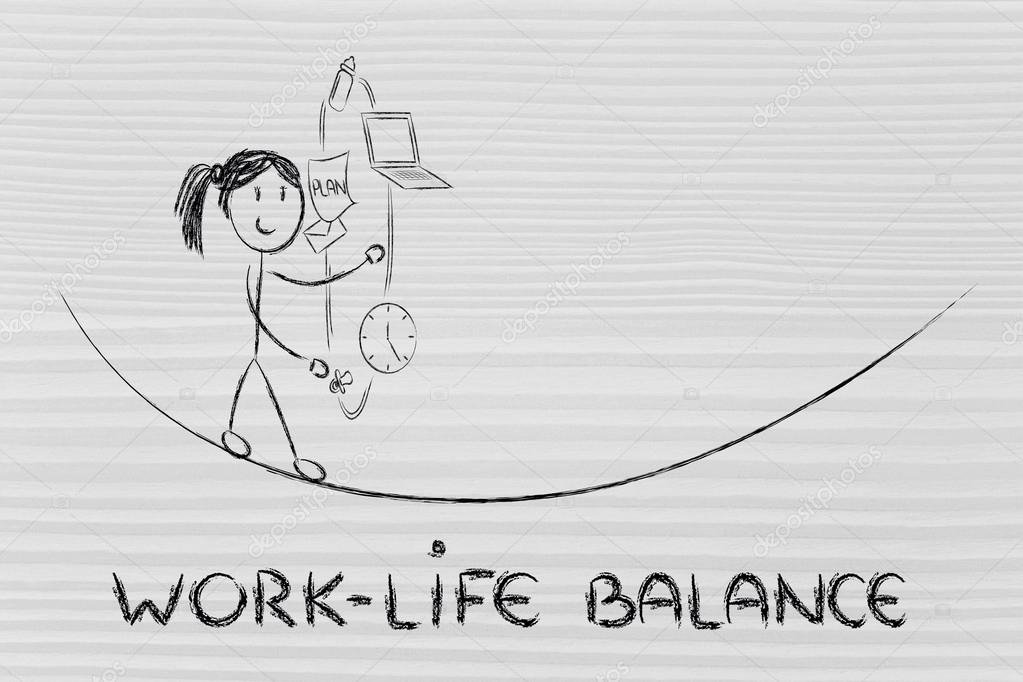 Work life balance & managing responsibilities: working mother ju Stock ...