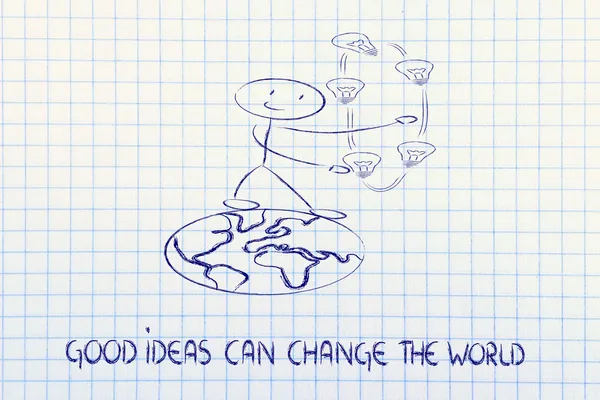 Ideas can change the world: concept of innovation — Stock Photo, Image