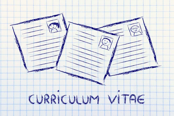 Diseño divertido curriculum vitae, el proceso de reclutamiento — Foto de Stock