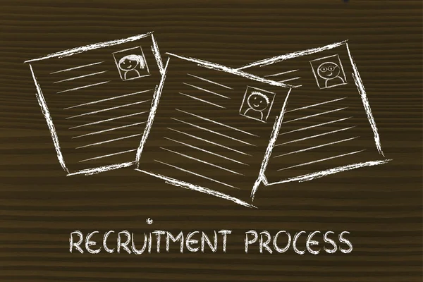 Curriculum vitae drôle conception, le processus de recrutement — Photo