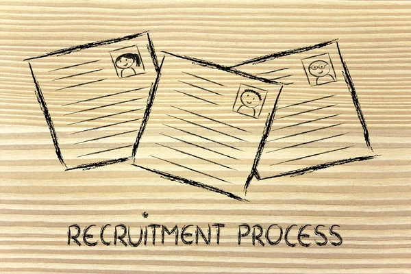 Funny curriculum vitae design, the recruitment process — Stock Photo, Image