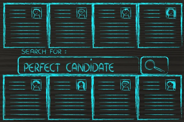 Search for the perfect candidate, cv database — Stock Photo, Image
