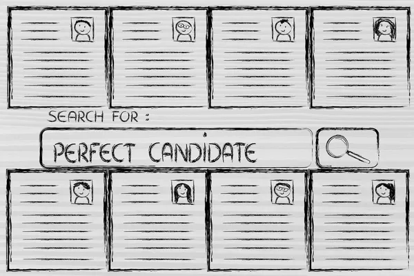 Ricerca del candidato perfetto, database cv — Foto Stock