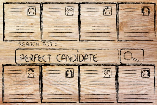 Búsqueda del candidato perfecto, base de datos de cv — Foto de Stock