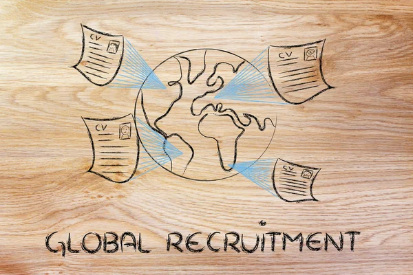 Proces globalnego międzynarodowych rekrutacji — Zdjęcie stockowe