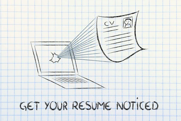 Get your resume noticed — Stock Photo, Image