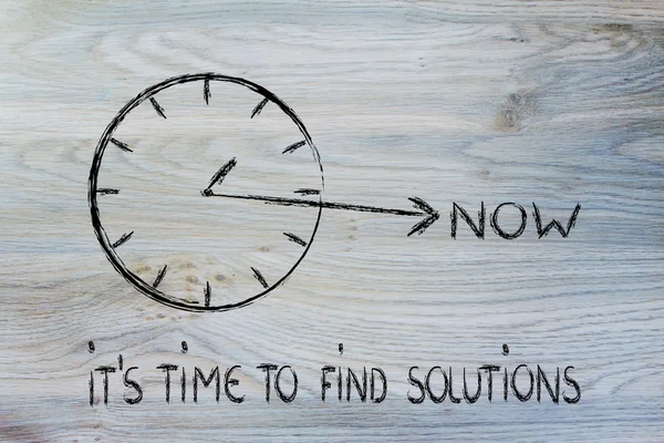 The time is now, find solutions — Stock Photo, Image