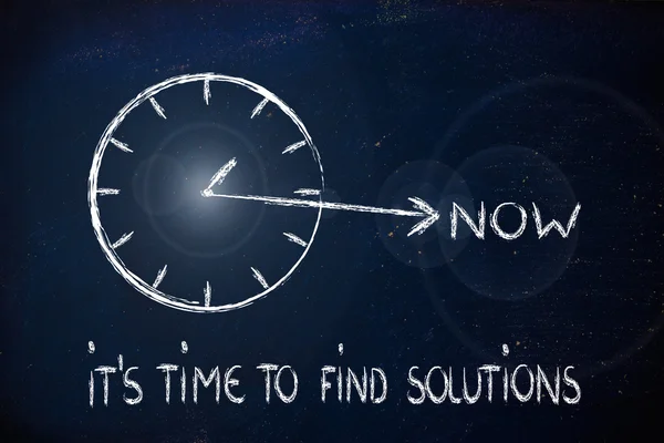 The time is now, find solutions — Stock Photo, Image