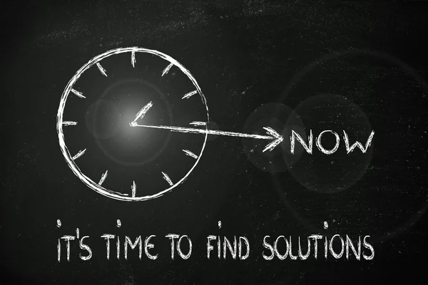 The time is now, find solutions — Stock Photo, Image