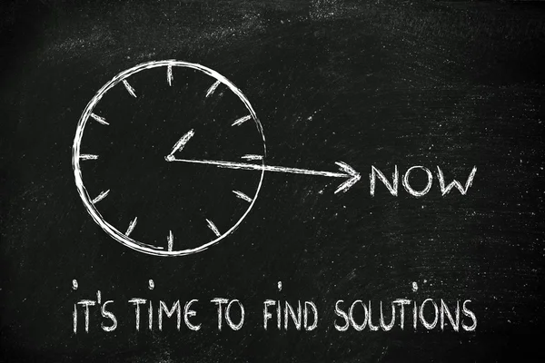 The time is now, find solutions — Stock Photo, Image