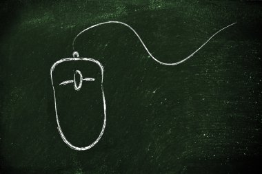 minimalist komik bilgisayar fare ile boşaltmak