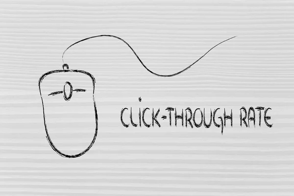 Computer mouse: concept of pay per click and click-through rate — Stock Photo, Image