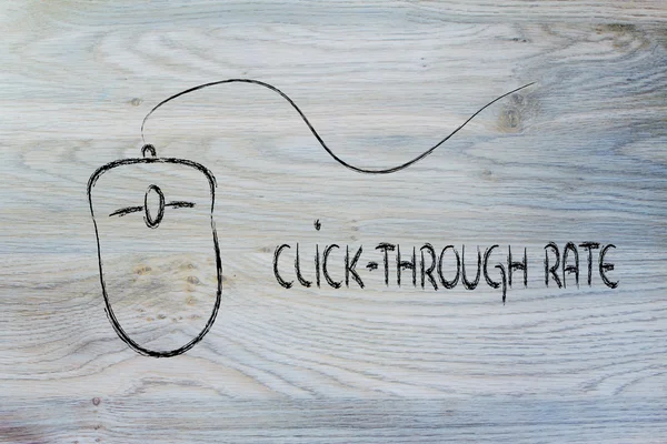 Computer mouse: concept of pay per click and click-through rate — Stock Photo, Image