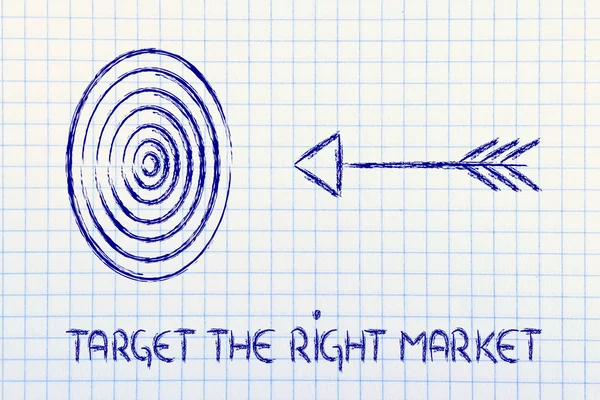 Business: define your target, reach the right market — Stock Photo, Image