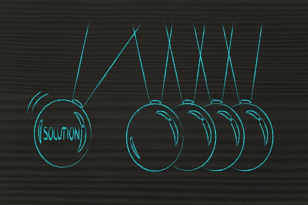 Solution implementation, balance balls symbol — Stock Photo, Image