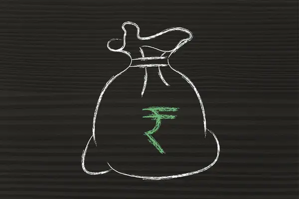 Rupee money bag — Stock Photo, Image