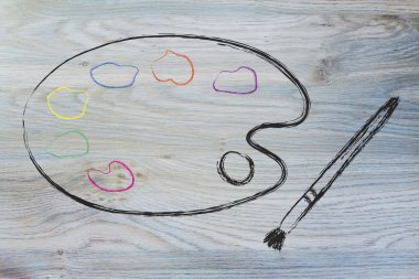 yaratıcı olun, fırça & renk paleti