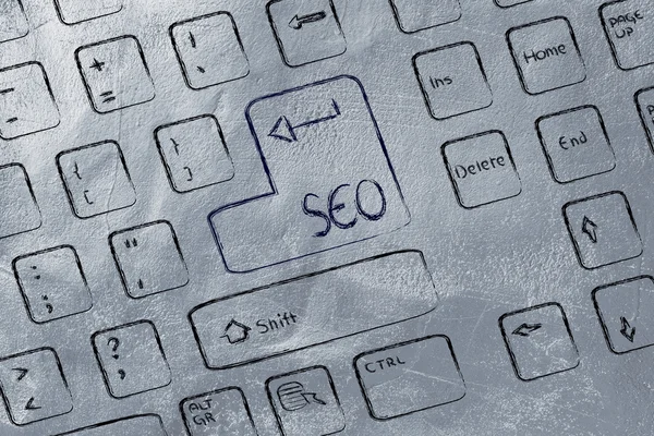 Computer keyboard with special key: seo — Stock Photo, Image