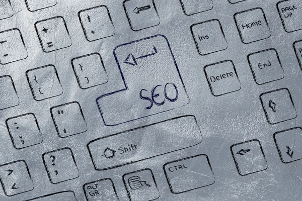 Computertoetsenbord met speciale sleutel: seo — Stockfoto