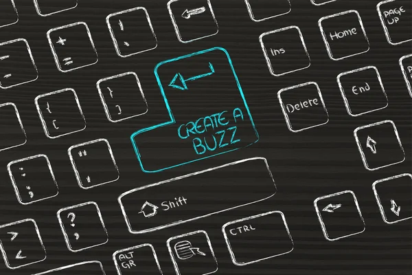 Tangentbord med särskild nyckel: skapa en buzz — Stockfoto