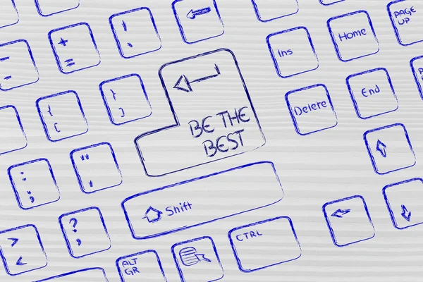Klawiatura komputer kluczem specjalnym: być najlepszym — Zdjęcie stockowe