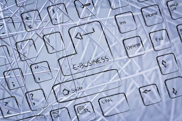 Computertastatur mit spezieller Taste: E-Business — Stockfoto