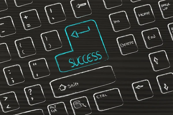 विशेष कुंजी के साथ कंप्यूटर कीबोर्ड: सफलता — स्टॉक फ़ोटो, इमेज
